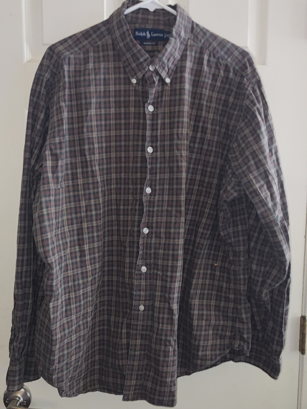 Ralph Lauren Men’s Brown and Green Plaid Button-Down Shirt